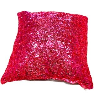 EUC pink sequin pillow for Valentines Day!